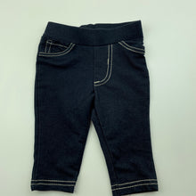 Load image into Gallery viewer, Girls Target, dark stretch denim leggings / bottoms, elasticated, EUC, size 000,  