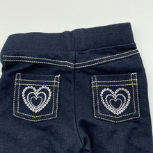 Load image into Gallery viewer, Girls Target, dark stretch denim leggings / bottoms, elasticated, EUC, size 000,  