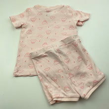 Load image into Gallery viewer, Girls Target, pink cotton pyjama top &amp; shorts, EUC, size 0,  