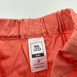 Boys Kids & Co, lightweight cotton cargo shorts, elasticated, EUC, size 0,  