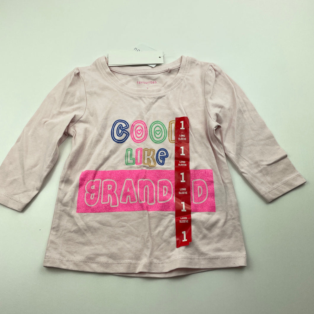Girls Favourites, cotton long sleeve top, grandad, NEW, size 1,  
