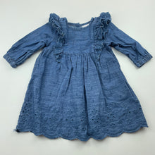 Load image into Gallery viewer, Girls Sprout, broderie cotton casual ruffle dress, FUC, size 00, L: 40cm
