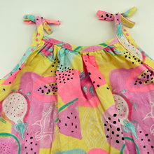 Load image into Gallery viewer, Girls Pumpkin Patch, colourful cotton summer romper / overalls, EUC, size 000,  