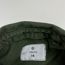 Load image into Gallery viewer, Boys Target, khaki cotton long sleeve shirt, marks on back, FUC, size 14,  