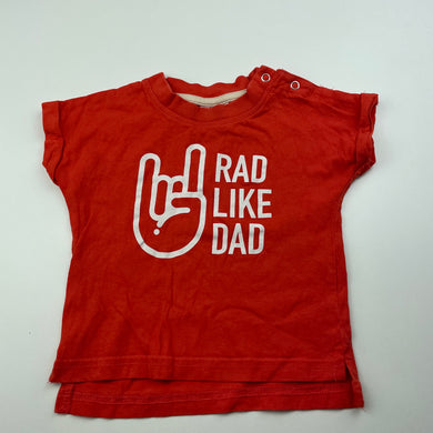 unisex Baby Berry, orange t-shirt / top, dad, EUC, size 0,  