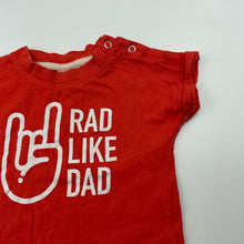 Load image into Gallery viewer, unisex Baby Berry, orange t-shirt / top, dad, EUC, size 0,  