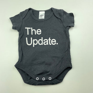 unisex Baby Berry, grey cotton bodysuit / romper, GUC, size 00,  
