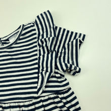Load image into Gallery viewer, Girls Target, navy stripe cotton dress, EUC, size 1, L: 39cm
