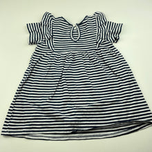 Load image into Gallery viewer, Girls Target, navy stripe cotton dress, EUC, size 1, L: 39cm