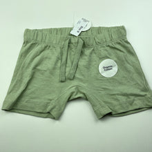 Load image into Gallery viewer, unisex Anko, sage organic cotton shorts, elasticated, NEW, size 0,  