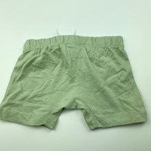 Load image into Gallery viewer, unisex Anko, sage organic cotton shorts, elasticated, NEW, size 0,  