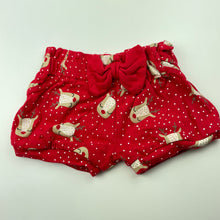 Load image into Gallery viewer, Girls Baby Berry, cotton Christmas shorts, elasticated, EUC, size 0000,  