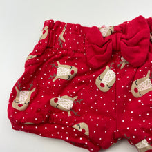 Load image into Gallery viewer, Girls Baby Berry, cotton Christmas shorts, elasticated, EUC, size 0000,  