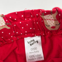 Load image into Gallery viewer, Girls Baby Berry, cotton Christmas shorts, elasticated, EUC, size 0000,  