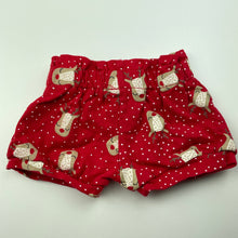 Load image into Gallery viewer, Girls Baby Berry, cotton Christmas shorts, elasticated, EUC, size 0000,  