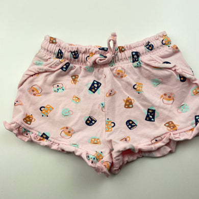 Girls Dymples, lightweight stretchy shorts, elasticated, teapots, EUC, size 0,  