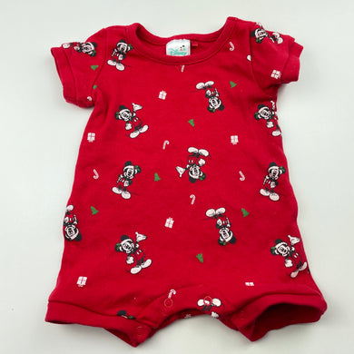 unisex Disney, Mickey Mouse Christmas cotton romper, EUC, size 0000,  