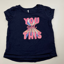 Load image into Gallery viewer, Girls Brilliant Basics, navy organic cotton t-shirt / top, GUC, size 1,  