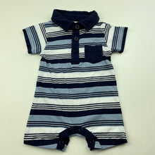 Load image into Gallery viewer, Boys Ollie's Place, striped polo romper, EUC, size 0000,  