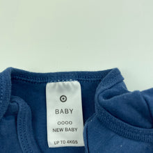 Load image into Gallery viewer, unisex Target, blue cotton bodysuit / romper, GUC, size 0000,  