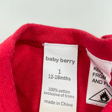 Load image into Gallery viewer, unisex Baby Berry, cotton Christmas t-shirt / top, GUC, size 1,  