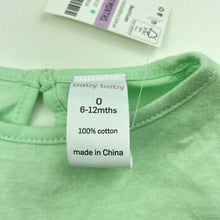 Load image into Gallery viewer, Girls Baby Berry, green cotton t-shirt / top, NEW, size 0,  