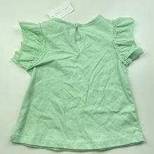 Load image into Gallery viewer, Girls Baby Berry, green cotton t-shirt / top, NEW, size 0,  