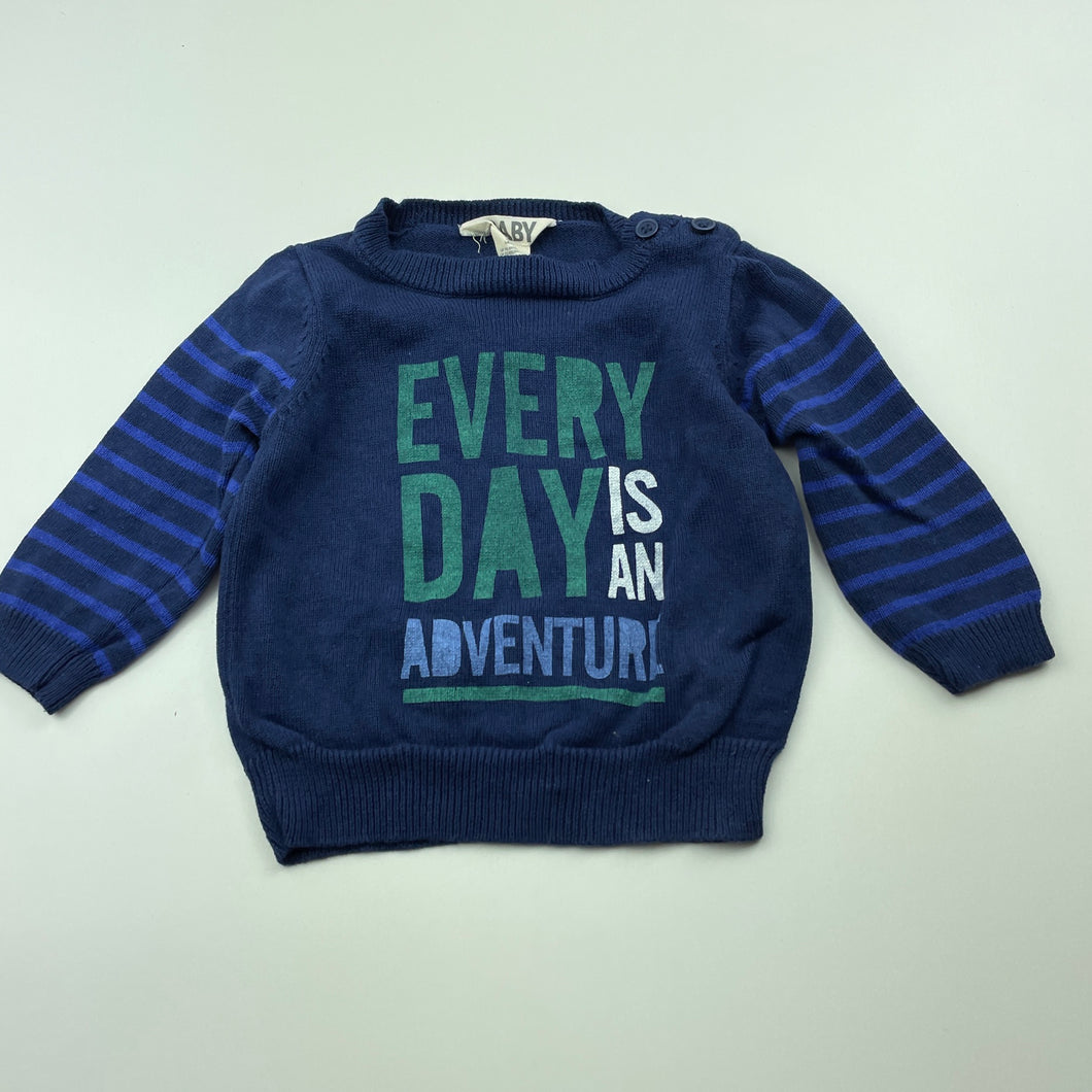 Boys Cotton On, knitted cotton lightweight sweater / jumper, EUC, size 00,  