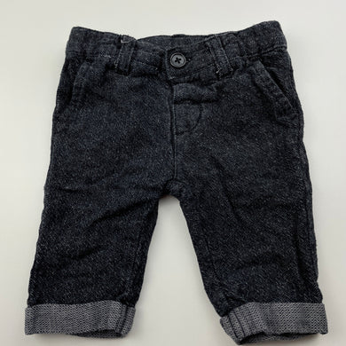 Boys Dymples, grey cotton pants, adjustable, GUC, size 000,  