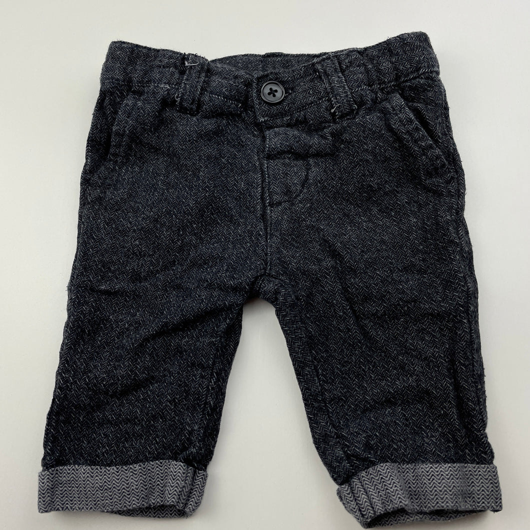 Boys Dymples, grey cotton pants, adjustable, GUC, size 000,  