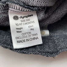 Load image into Gallery viewer, Boys Dymples, grey cotton pants, adjustable, GUC, size 000,  
