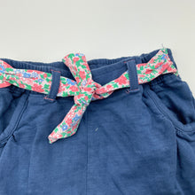 Load image into Gallery viewer, Girls Tiny Little Wonders, blue cotton pants, elasticated, EUC, size 00,  