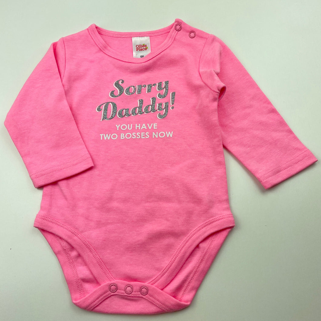 Girls Ollie's Place, soft feel bodysuit / romper, EUC, size 00,  