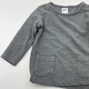 unisex Anko, grey cotton long sleeve top, GUC, size 0,  