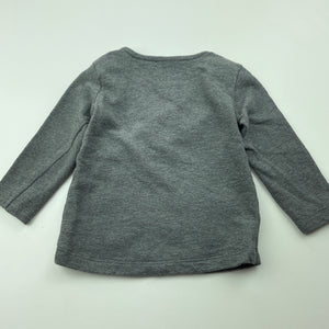 unisex Anko, grey cotton long sleeve top, GUC, size 0,  
