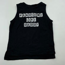 Load image into Gallery viewer, Boys Baby Berry, black cotton singlet / tank top, dad, EUC, size 0,  