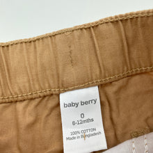 Load image into Gallery viewer, Boys Baby Berry, lightweight cotton shorts, elasticated, EUC, size 0,  