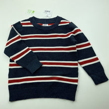 Load image into Gallery viewer, Boys Anko, striped knitted cotton sweater / jumper, NEW, size 1,  