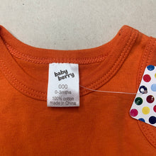 Load image into Gallery viewer, unisex Baby Berry, orange cotton singletsuit / romper, NEW, size 000,  