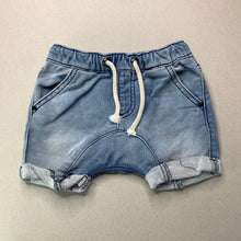 Load image into Gallery viewer, Boys Baby Berry, knit stretch denim shorts, elasticated, GUC, size 0,  