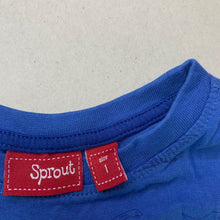 Load image into Gallery viewer, Boys Sprout, blue cotton t-shirt / top, dinosaurs, FUC, size 1,  