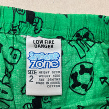 Load image into Gallery viewer, Boys Snooze Zone, lightweight cotton pyjama shorts, elasticated, GUC, size 2,  