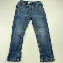 Load image into Gallery viewer, Boys Next, blue denim pants, elasticated, Inside leg: 40cm, FUC, size 3-4,  