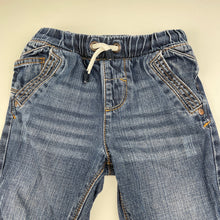 Load image into Gallery viewer, Boys Next, blue denim pants, elasticated, Inside leg: 40cm, FUC, size 3-4,  