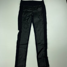 Load image into Gallery viewer, Girls Target, black stretchy pants, faux leather details, elasticated, Inside leg: 51cm, EUC, size 7,  