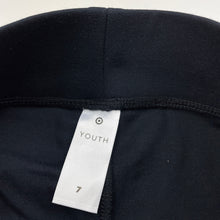 Load image into Gallery viewer, Girls Target, black stretchy pants, faux leather details, elasticated, Inside leg: 51cm, EUC, size 7,  