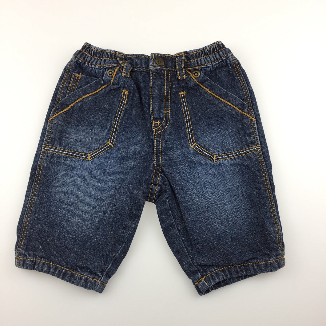 Boys The Children's Place, cotton lined denim jeans, elasticated, GUC, size 000