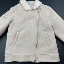 Load image into Gallery viewer, Girls Mango, fleece lined faux suede jacket / coat, GUC, size 2,  