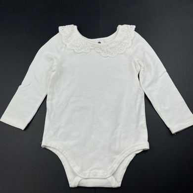 Girls Dymples, broderie trim stretchy bodysuit / romper, EUC, size 1,  
