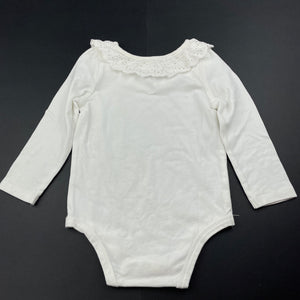 Girls Dymples, broderie trim stretchy bodysuit / romper, EUC, size 1,  